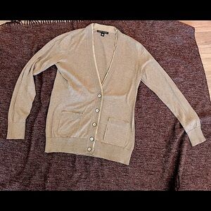 Banana Republic cotton cardigan w/ silk trim